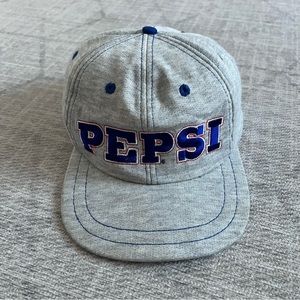 Vintage 2000s Y2K Pepsi Cola Soda Fountain Drink Men’s Grey Flexfit OSFM Hat